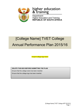 [College Name] TVET College APP 2015/16