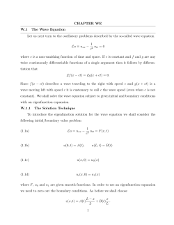 CHAPTER WE W.1 The Wave Equation Let us next turn to the