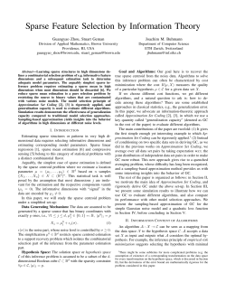 Sparse Feature Selection by Information Theory