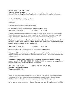 MGMT 405 (Econ) Problem Set #6 Learning Team 9, Section B