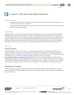 Algebra I Module 3, Topic B, Lesson 8: Teacher Version