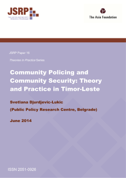 Community Policing and Community Security: Theory and
