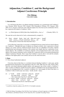 Adjunction, Condition C, and the Background Adjunct Coreference