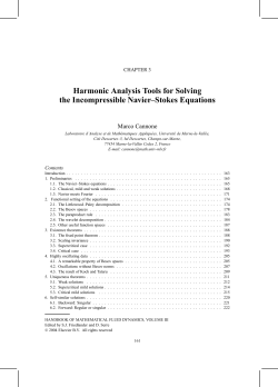 Harmonic Analysis Tools for Solving the Incompressible Navier