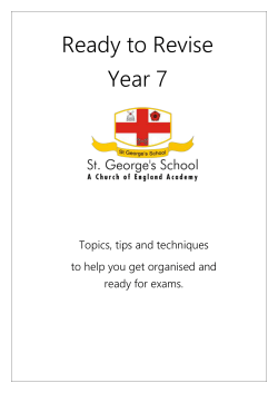 Yr 7 – Revision Booklet - St. George`s School Blackpool
