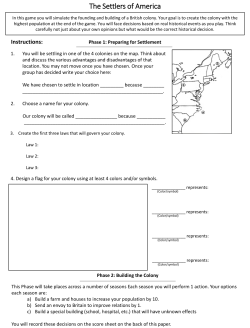 The Settlers of America Score Sheet