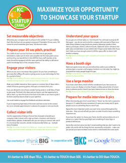 maximize your opportunity to showcase your startup