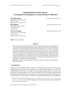 Ranked Bandits in Metric Spaces - Journal of Machine Learning