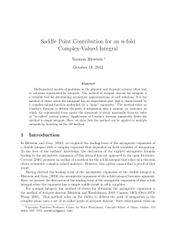 Saddle Point Contribution for an n-fold Complex