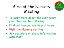 Aims of the Session - Ashlands Primary School