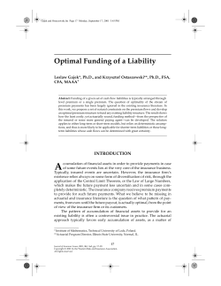 Optimal Funding of a Liability - Department of Mathematics | Illinois