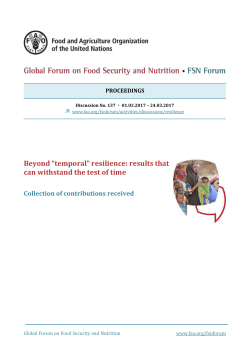 global forum on food security and nutrition