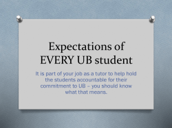 Expectations of EVERY UB student - UW