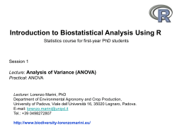 One-way ANOVA - Lorenzo Marini