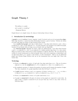 Graph Theory I