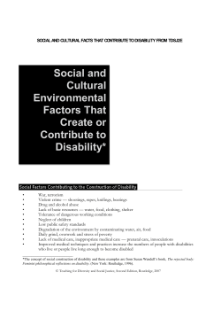 Social and Cultural Environmental Factors That Create or Contribute