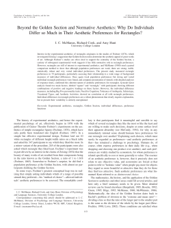 Beyond the Golden Section and Normative Aesthetics: Why Do
