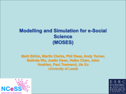 Modelling and Simulation for e-Social Science