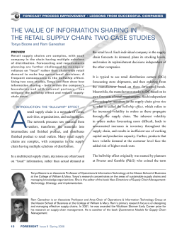 the value of information sharing in the retail supply chain: two case