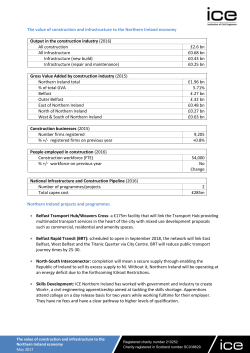 The value of construction and infrastructure to the Northern Ireland