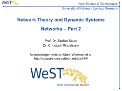 Network Theory and Dynamic Systems