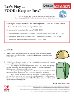 Let`s Play FOOD: Keep or Toss?