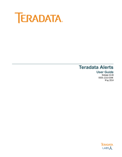 Teradata Alerts User Guide