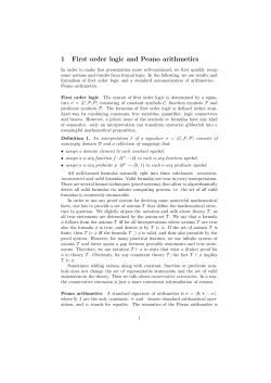 1 First order logic and Peano arithmetics