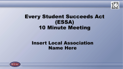 Every Student Succeeds Act (ESSA) 10 Minute Meeting