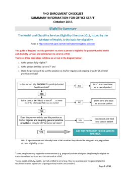 provider/pho enrolment form and enrolment