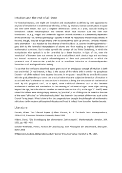 Intuition and the end of all