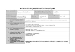 Initial Equality Impact Assessment Pro-Forma