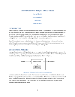 Differential Power Analysis attacks on AES - RIT