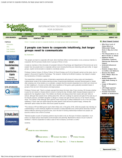 2 people can learn to cooperate intuitively, but larger groups need to