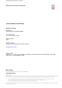 Linear methods in band theory