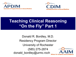 Teaching Clinical Reasoning: A Workshop for Chief Residents