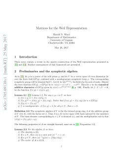 Matrices for the Weil representation