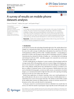 A survey of results on mobile phone datasets analysis | EPJ Data