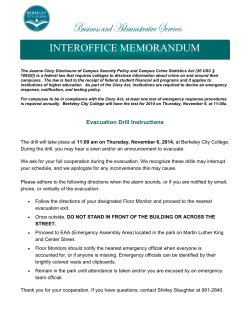 Evacuation Drill Announcement 11 6 14