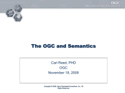 The OGC and Semantics - OGC Portal