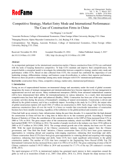 Competitive Strategy, Market Entry Mode and International