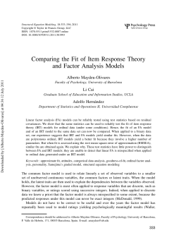 Comparing the Fit of Item Response Theory and Factor Analysis