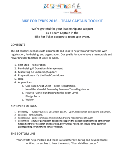 bike for tykes 2016 – team captain toolkit