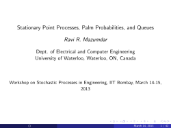 Stationary Point Processes, Palm Probabilities, and - IITB-EE