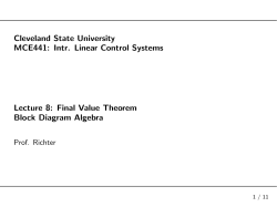 Final Value Theorem Block Diagram Algebra