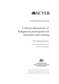 Cultural dimensions - National Centre for Vocational Education