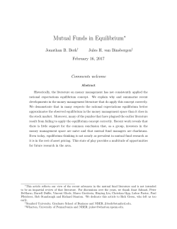 Mutual Funds in Equilibrium - Stanford Graduate School of Business