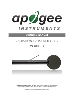 Owner`s Manual - Apogee Instruments