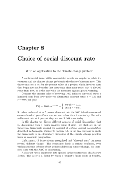 Chapter 8 Choice of social discount rate