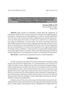 legal reaction to previous stages of execution of criminal actions in